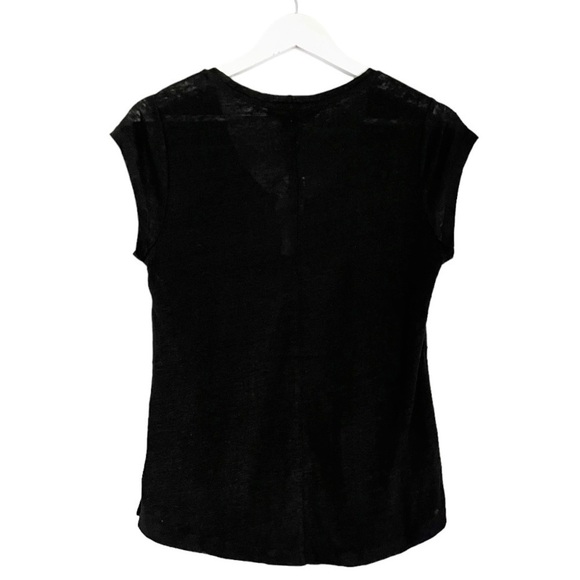 NWT Sanctuary Linen Women's‎ Alma Scoop Neck Short Sleeve Tee in Black Size XS - Picture 4 of 10